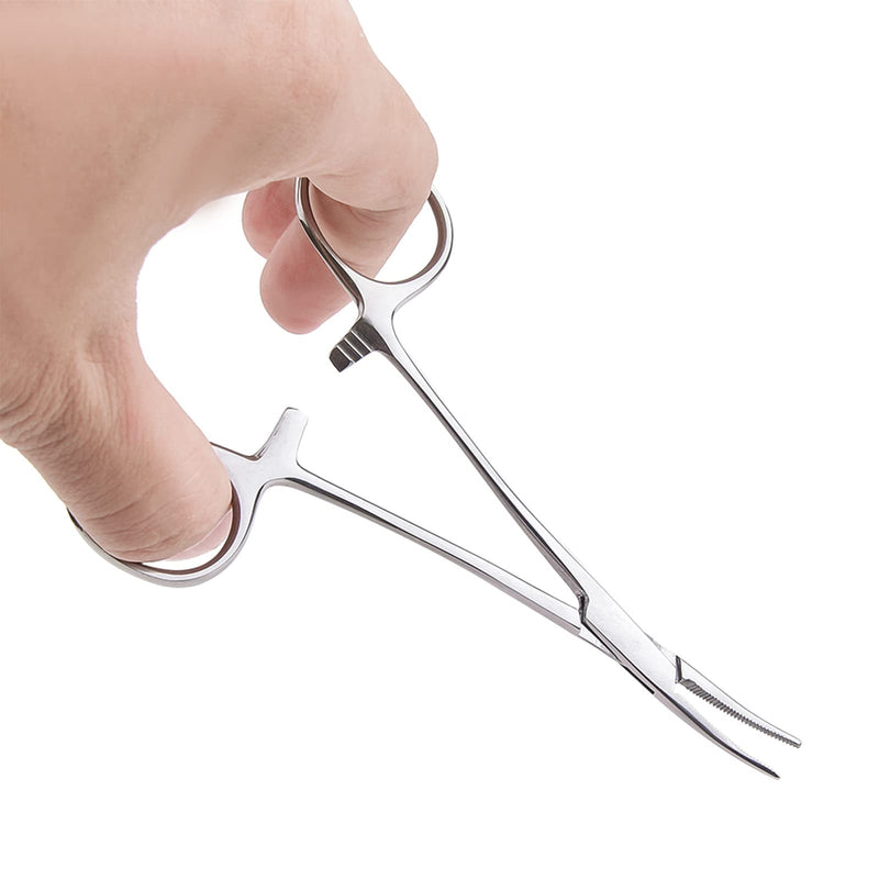 WUWYOUWL Hemostat Forceps, Stainless Steel Dog Cat Pet Scissors Ear Hair Clamp Fishing Scissors Tools (18cm Bent)