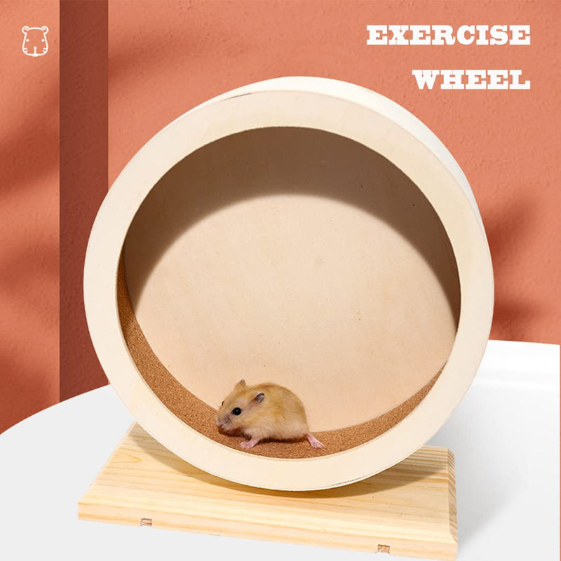 Hamster Wooden Silent Wheel, Small Animal Exercise Wheel Accessories, Quiet Spinner Hamster Running Wheels Toys for Hamsters,Guinea Pig, Gerbils, Mice and Other Small Pets,8.2' Medium Size - PawsPlanet Australia