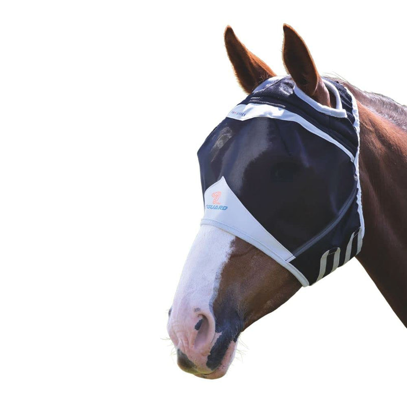Shires Fine Mesh Fly Mask with Ear Holes – 70% UV Protection Black/Pony/Single