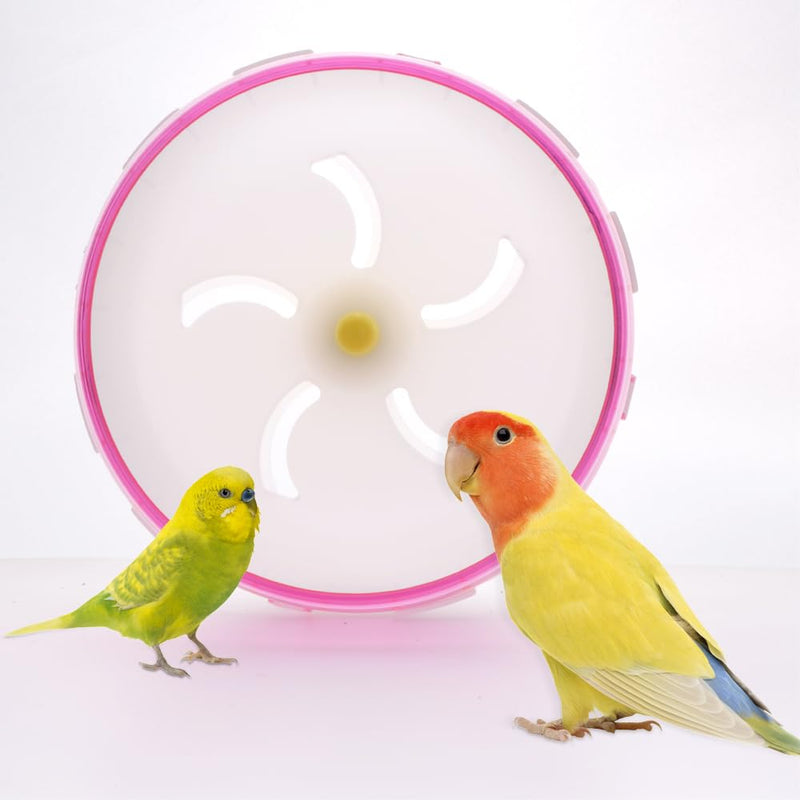 Bird Silent Wheel Toy Parrot Large Exercise Wheel Small Animal Intelligence Toy Creative Quiet Spinner Running Wheel (Red)