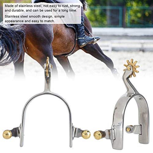 Zerodis Horse Spurs, 1Pair Stainless Steel Western Cowboy Spurs Exquisite Gear Spurs Equestrian Gear Accessories - PawsPlanet Australia