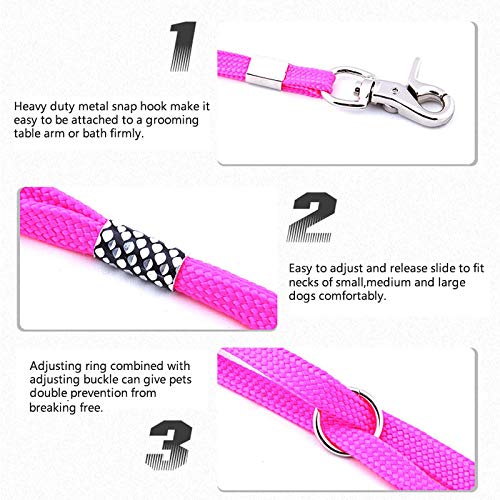 CLCK Pet Dog Grooming Loops - Nylon Restraint Noose Adjustable Fixed Dog Cat Safety Rope for Pet Grooming Table Bathtub Dog Bathing Supplies - 22 inches 4Pack - PawsPlanet Australia