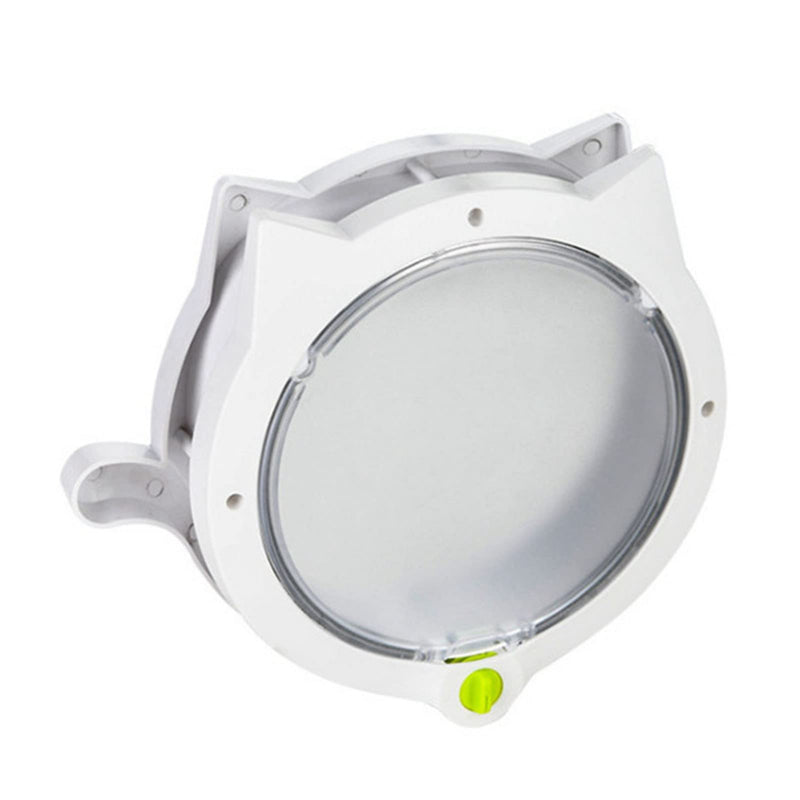 Cat Flap Door Magnetic, Cute Cat Door, 4 Locking Modes Plastic Automatic Cat Door for Interior Exterior Doors (White) White