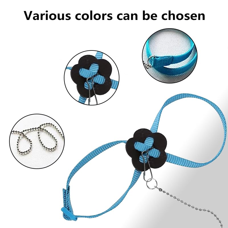 Adjustable 4.72inch Reptile Lizard Harness Leash,Turtle Lizard Pet Traction Belt Bearded Dragon Accessories Soft Small Pet Animal Harness Rope Outdoor Used(Blue) Blue - PawsPlanet Australia