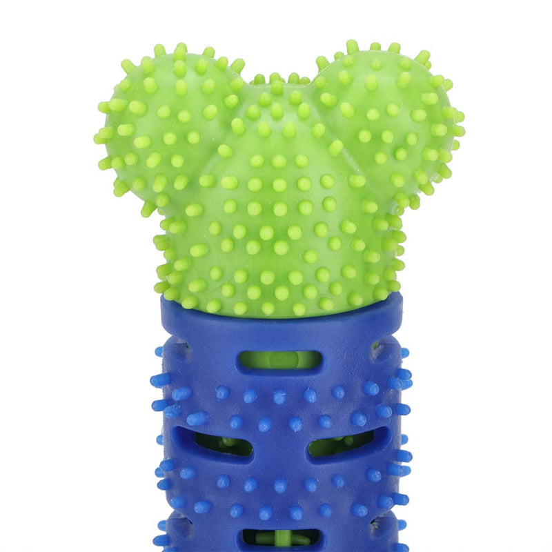 YOUTHINK Doggy Toothbrush Chew Toy, Silicone Dog Teeth Grinding Stick Bone Stick Teeth Cleaning for Small Medium Large Dogs (Blue Green)
