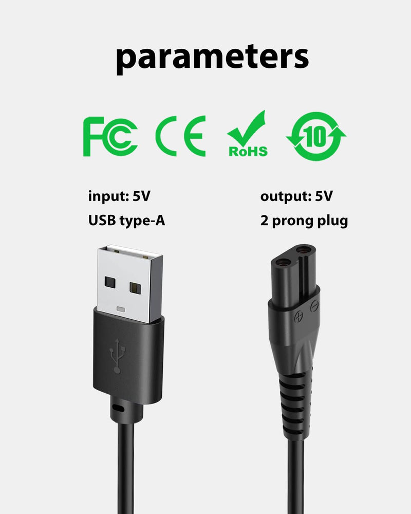 USB Charging Cable for Veeconn Dog Clippers - 1M Compatible with YP-007P/T4 Model Only Pet Grooming Kit, TPE Braided Cable for Cordless Pet Nail Trimmer
