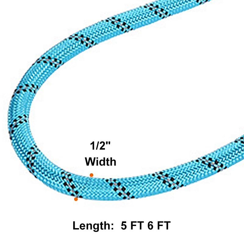 Dog Leash with Padded Handle, Slip Lead Leashes Strong No Pull Training Rope Highly Reflective Threads for Medium Large Dogs,Blue,6 FT Blue 1/2" x 6 FT（20~120lbs.） - PawsPlanet Australia