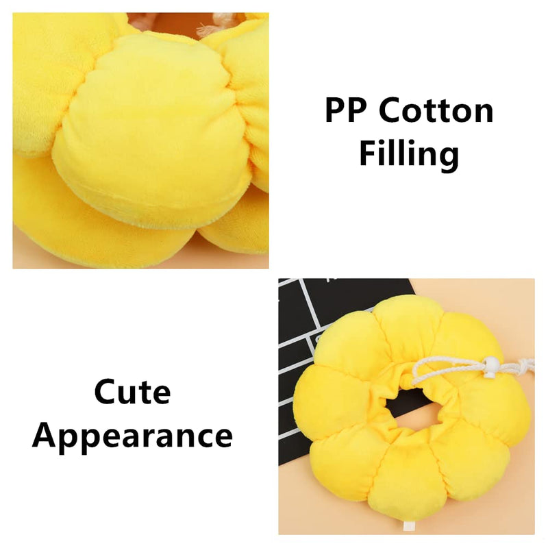 Adjustable Cat Recovery Collar Cat Elizabethan Collar Pet Cone Collar Cat Cone Collar for Anti-Bite Lick, Kittens and Puppies Wound Healing (S Sun Flower) sun flower rainbow sun flower 22.6*8.6*4 - PawsPlanet Australia