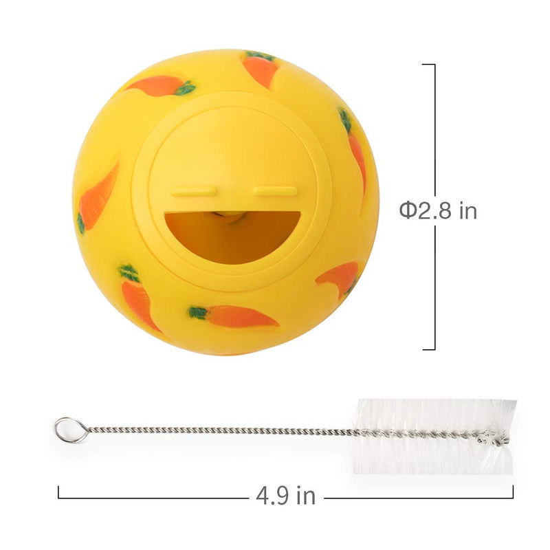 Niteangel Treat Ball, Snack Ballfor Guinea Pigs, Rabbits, Hedgehogs and Other Small Pets (Small, Yellow)