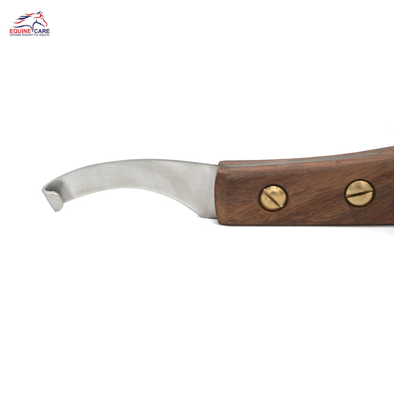Equine Care Right-Handed Hoof Knife – Ultra-Sharp J2 Steel Blade | Professional Farrier Hoof Knife & Horse Hoof Trimmer | Ergonomic Wooden Handle for Horses & Livestock Hoof Care Right Handed