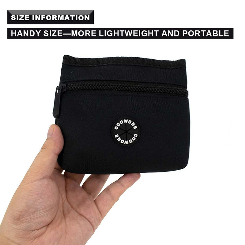 COOWONE Dog Treat Pouch with Pet Training Clicker, Detachable Dog Puppy Training Treat Bag, 900D Oxford Cloth Magnetic Closure Small Dog Poop Bag Holder for Travel or Outdoor Use Black - PawsPlanet Australia