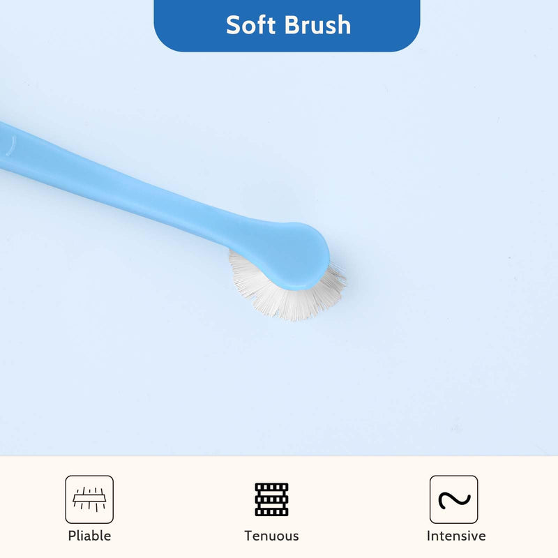 2 Pack Dog Toothbrush Cat Tooth Brush Pet Toothbrush Puppy Toothbrush Mini Head Soft Dog Toothbrush Deep Clean Kit for Puppy, Kitten, Small Dog & Cat, Portable Travel Friendly and Easy to Use Blue + Pink - PawsPlanet Australia