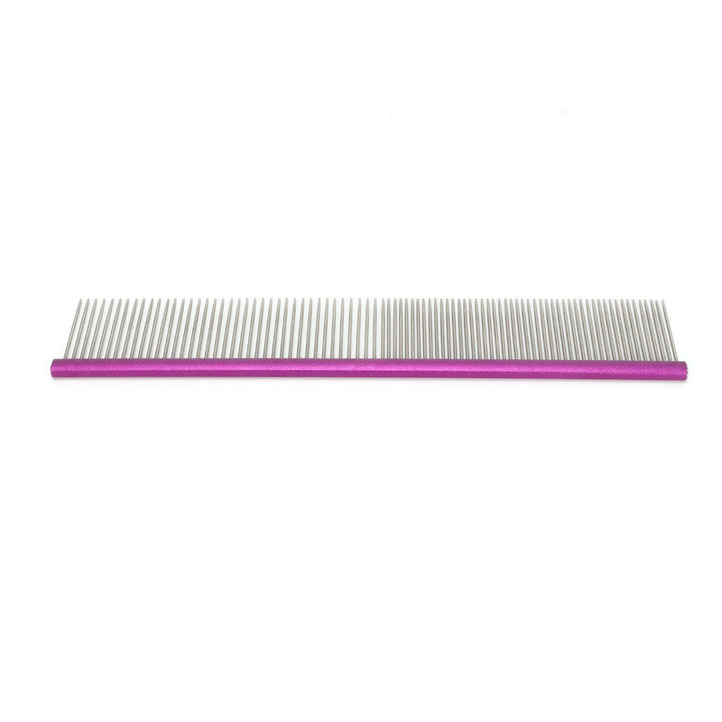 Greyhound Comb For Dogs, Metal Dog Comb Dog Combs with Rounded Ends Dog Comb Cat Comb For Removing and Knots Grooming Tool For Long Short Haired Dog (Purple 19cm/7.5in) Purple 19cm/7.5in - PawsPlanet Australia
