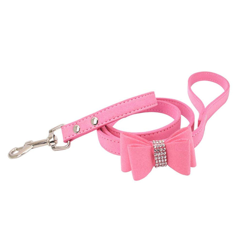 ETOPARS Rhinestone Dog Collar Leashes, Crystal Diamond Cat Dog Collar Leash Set, Cute Dazzling Dog Rhinestone Collar, Dog Collar Harness for Small & Medium Dogs XS Pink-2 - PawsPlanet Australia