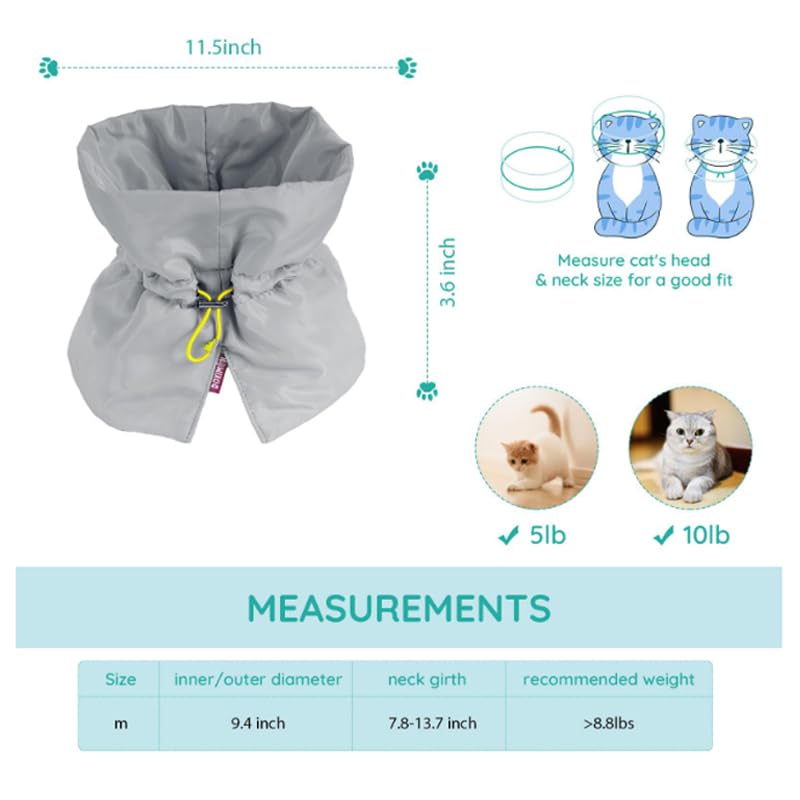 Elizabethan Collar, Collar After Surgery, Cat Collar, Collar, Cat Protection, Adjustable, Soft Cat Collar for Cats, Small Dogs, Wound Protection, Medical Cat Collar