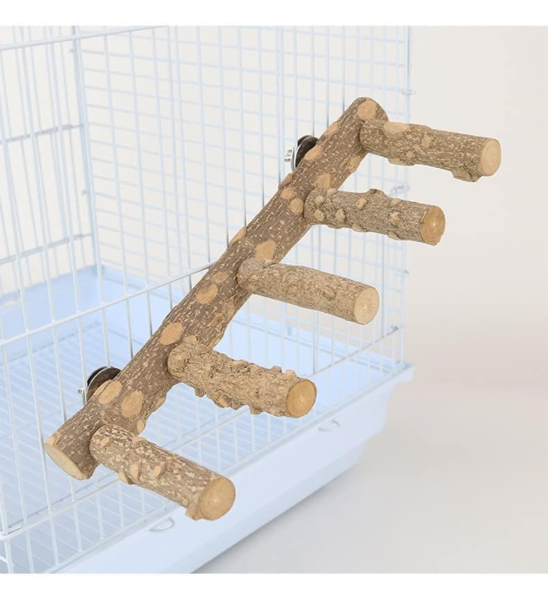 Natural Wood Bird perches Bird Ladder Perch Parrot Ladder Hamster Climbing Toys Nature Wood Stand Parrot Chew Toy for Small Animal - PawsPlanet Australia
