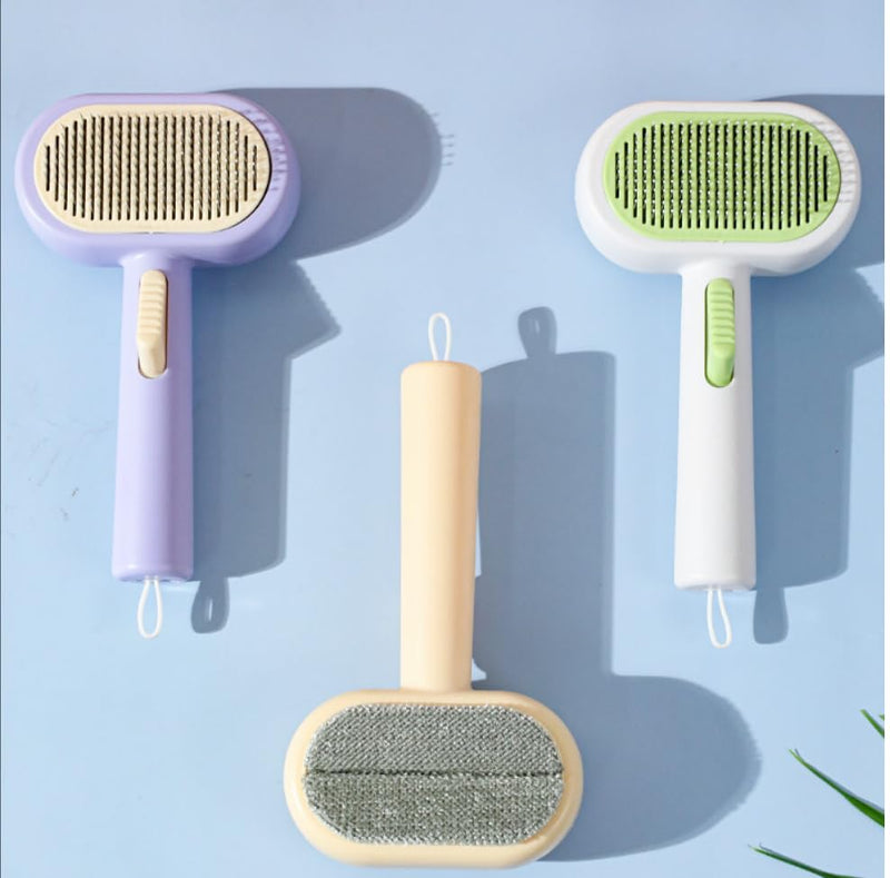simplely easy Cleaning Pet Spray Hair Removal Comb with Release Button,double sided massagae cleaning Waterproof Pet Grooming Brushes short long hair dogs and cats pets - PawsPlanet Australia