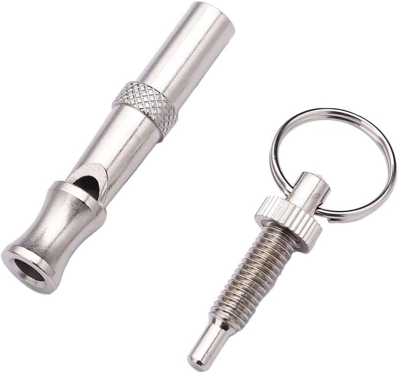 Silver Adjustable Ultrasonic Dog Whistle,Portable Whistle Pet Whistle Supersonic Whistle Dog Whistles for Pet Training，Training and Behavior Aids，Dog Whistles - PawsPlanet Australia