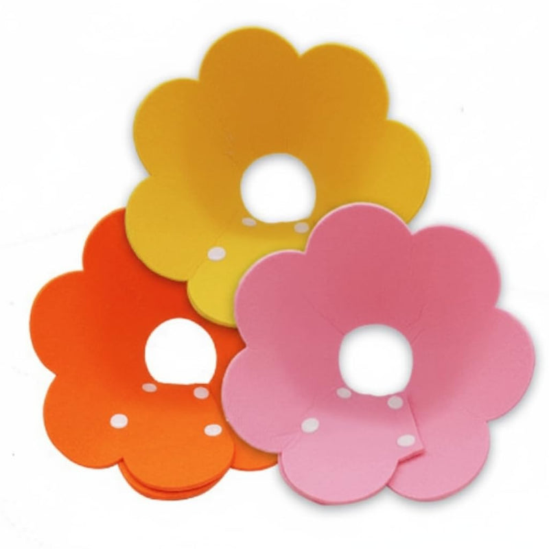 3-Piece Elizabethan Collar Set for Cats, Soft and Adjustable Post-Surgery Recovery Collars for Kittens, Puppies, and Rabbits (Pink, Orange, Yellow)