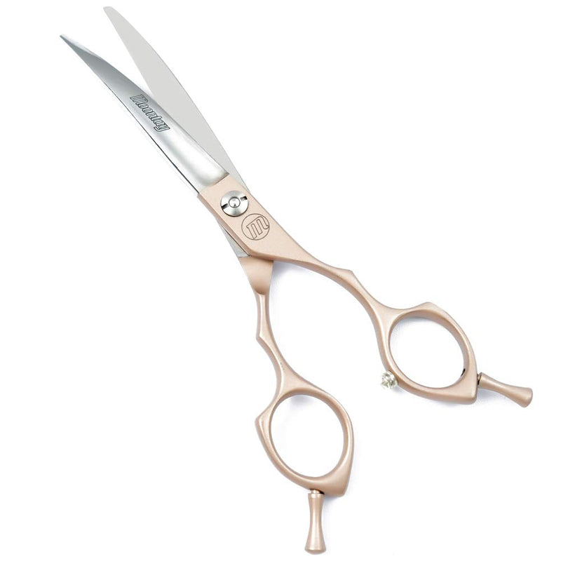 Moontay 6.5" Professional Pet Grooming Scissors Set, 3-pieces Dog Cat Grooming Straight & Curved & Chunker Shears/Scissors with 1 Grooming Comb, 440C Japanese Stainless Steel Grooming Scissor, Gold 3 PCS ( Straight & Curved & Chunker Scissors ) - PawsPlanet Australia