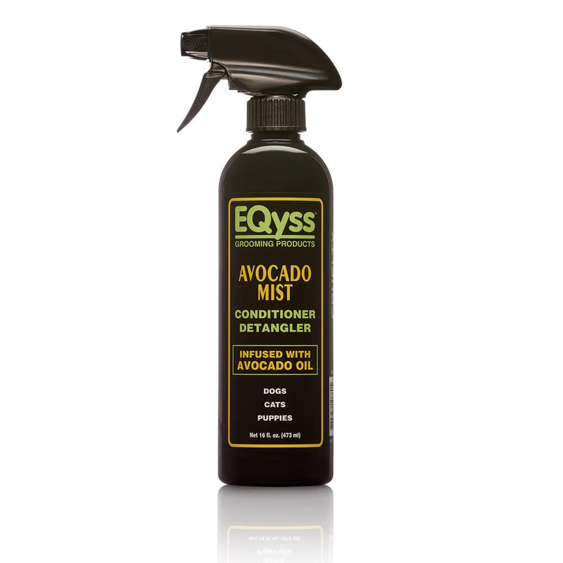 EQyss Avocado Mist Pet Spray Conditioner - Shines, Conditions, and Reduces Shedding, Weightless Leave in Spray - for Dogs, Cats, Puppies - Oil and Silicone Free, pH balanced, USA Made 16-Ounce