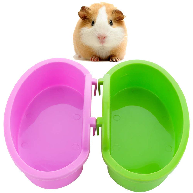 4 Pack Hamster Food Bowl - Anti-Turnover Fixable Bowl for Hamster Mice Rat Hedgehog and Small Pet (Pink, Green, Blue and Orange)