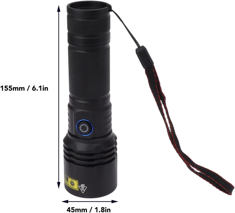 UV Flashlight 20W, 5000Mah High Power 365nm UV Light, Led Usb Rechargeable Black Light Flashlight for Pet Urine Detection, Resin Curing, Rock Hunting, Traveling, AC Leak, Uranium Glass, Bed Bug - PawsPlanet Australia