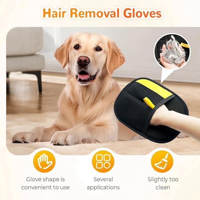 (5PCS) Pet Hair Removal Glove for Dogs & Cats, Newly Upgraded Reusable Electrostatic Pet Hair Gloves, Pet Hair Remover Tool for Clothing, Couch, Carpet, Car Seat 5 - PawsPlanet Australia