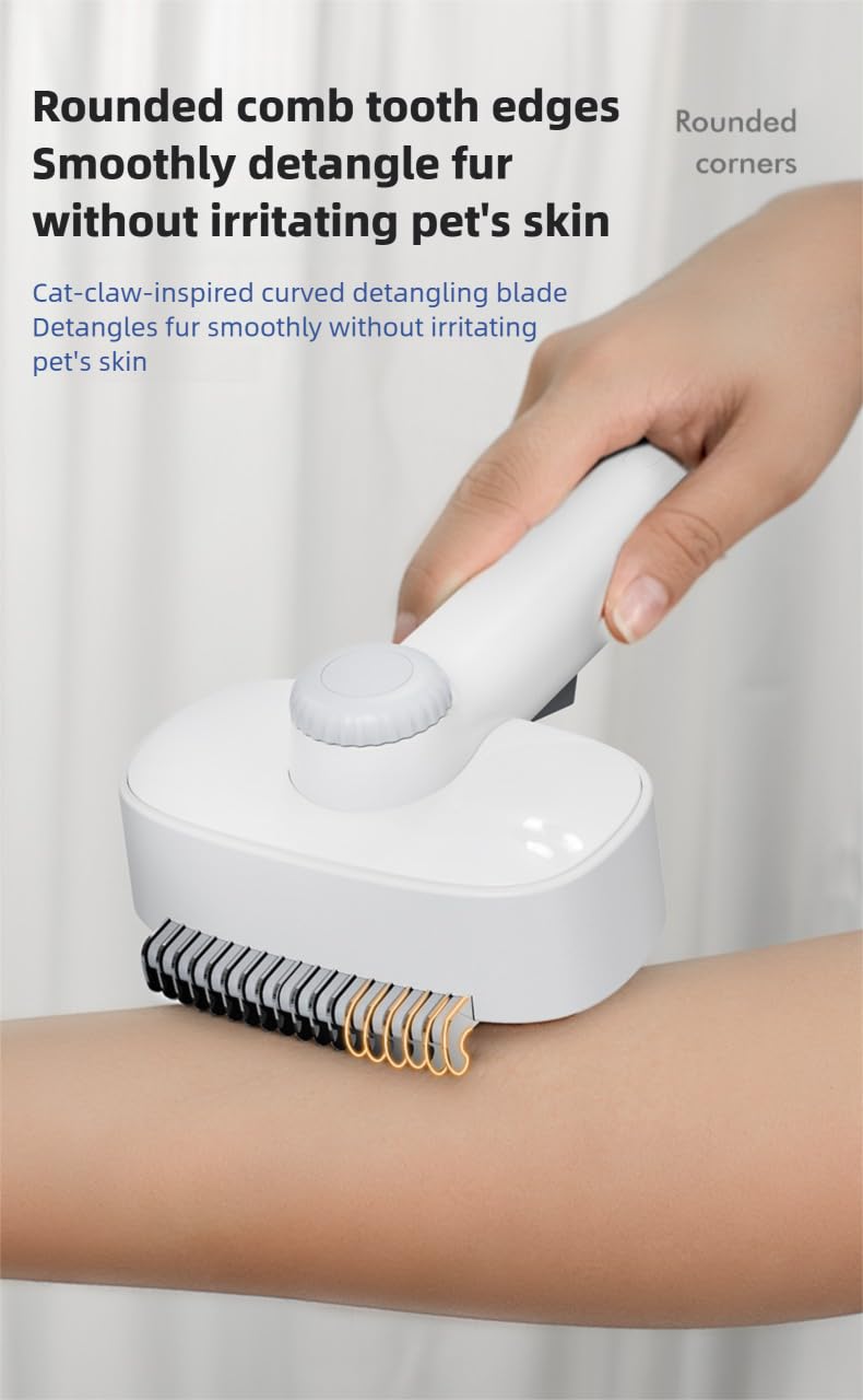 Adjustable Comb for Cats & Dogs: 2-in-1 Deshedding Brush with Hair Removal Board, Dematting Tool for Long/Short Hair - Undercoat Rake & Smooth Grooming Comb - PawsPlanet Australia