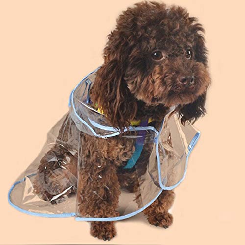 Harikaji Pet Raincoat,Small Dog Waterproof Puppy Raincoat Coat Transparent Pet Dog Rainwear Clothes for Small Dogs/Cats S Blue - PawsPlanet Australia