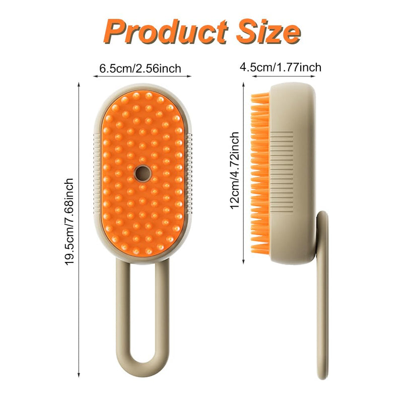 Cat Steam Brush for Shedding - 2025 New Cat Grooming Brush With Steam, Rechargeable Steam Pet Brush for Dogs and Cat,Anti-Static Steam Pet Brush,Massage, Cleaning, Shedding & Combing All In One Khaki - PawsPlanet Australia