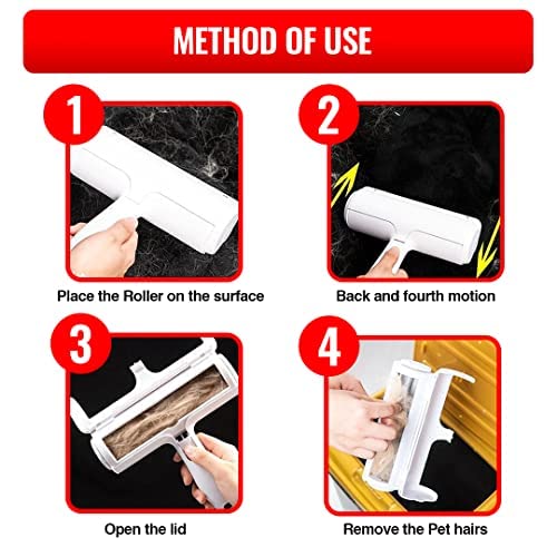 Pet Hair Remover - Lint Roller for Dog and Cat Hair | Portable, Reusable, Eco-Friendly Pet Hair Remover Brush for Couches, Carpet, Bedding, Clothes, and Car | Pet Supplies & Grooming | Blue - PawsPlanet Australia