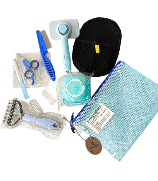 9-in-1 Pet Grooming Kit, Self-Cleaning Slicker Brush, Deshedding Rake, Lint Remover, Nail Clipper & More, Complete Cats & Dog Care Set. - PawsPlanet Australia