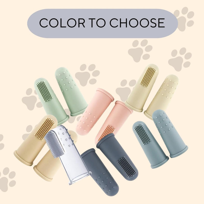 Cat Finger Silicone Toothbrush, Dog Tooth Brush with Food Grade Silicone, Keep pet's Mouth Clean and Reduce Gum Disease, Teeth & Gums Care for Dogs, Cats, and Pets (SoftGrey) Softgrey