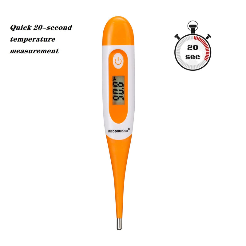 Digital Pet Thermometer for Accurate Fever Detection, Suitable for Cats/Dogs/Horse/Veterinarian, Waterproof Pet Thermometer, Fast and Accurate Measurements in 20 Seconds (Orange) Orange - PawsPlanet Australia