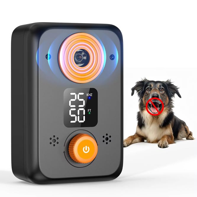 Anti Barking Device for Dogs – Ultrasonic Dog Bark Deterrent with 3 Modes, 50FT Effective Range, Rechargeable, Indoor Outdoor Anti Barking Device, Humane and Easy to Use