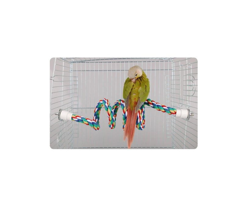 Bird Rope Perches, Parrot Toys, Bungee Rope Perches for Parrots, Cockatiels, Parakeets, Budgie Cages Comfy Birds (Metal Nut) - 21.65 inches 55cm - PawsPlanet Australia