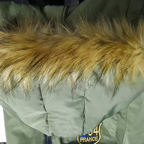 Large Dog Down Jacket Hoodie Coat Winter Waterproof,Reflective Warm Dog Clothes Clothing Thick Padded for Medium Big Dogs, with Real Pocket(34) 34 ArmyGreen