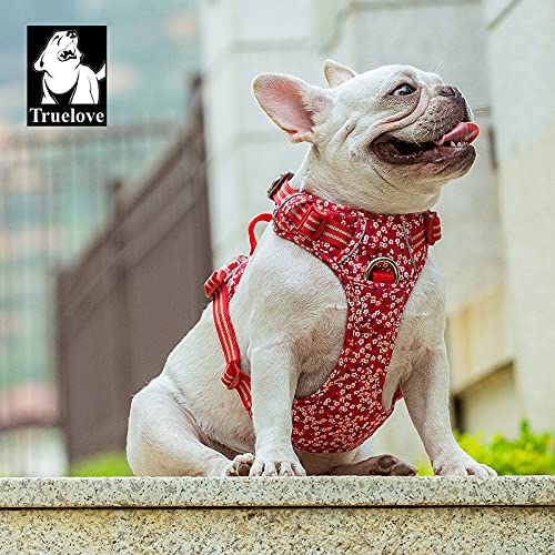 WINHYEPET True Love No-Pull Dog Harness, Cotton Fabric Breathable and Reflective Soft, Adjustbale for Running Walking, Suitable Small Medium Large Cats Dogs TLH5655(Poppy Red, S) Poppy Red - PawsPlanet Australia
