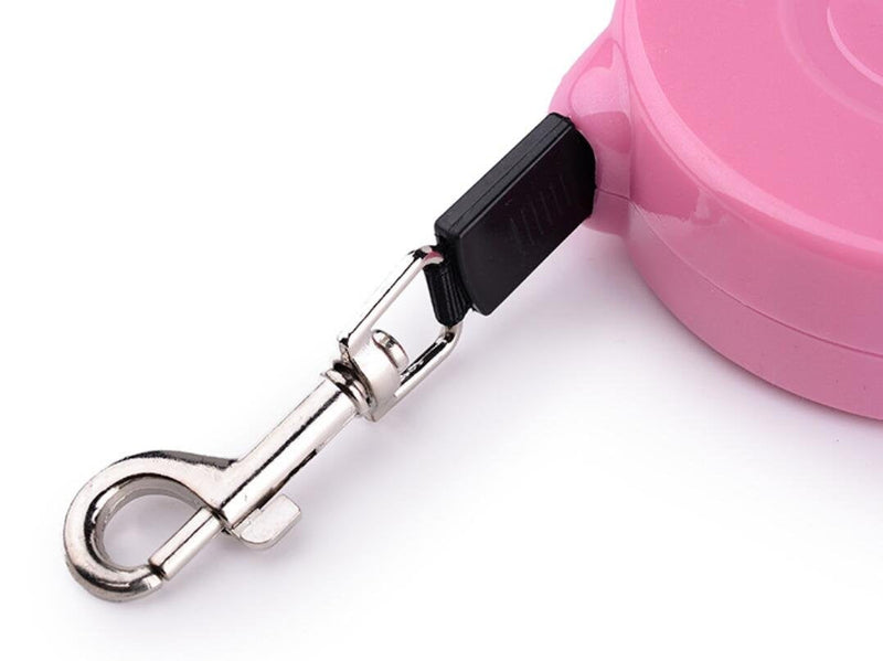 Auto Retractable Dog Leash Explore Training Lead - 10 Ft/16.6Ft Pet Dog Walking Running Rope 3M/10Ft Pink