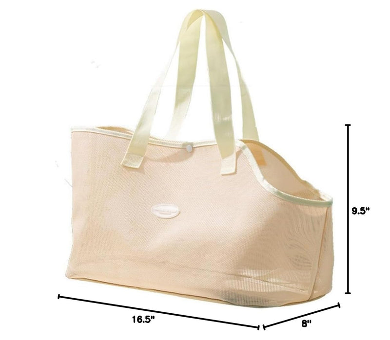 KAMEIOU Breathable Mesh Cat Small Dog Purse Carrier Tote Bag for Small Dogs Pets Outdoor Pet Purse Carriers for Puppy Cat Small Dog Tote Soft-Sided Bag for Small Dogs Rabbits Cats Carrier Outcrop Bag Yellowish - PawsPlanet Australia