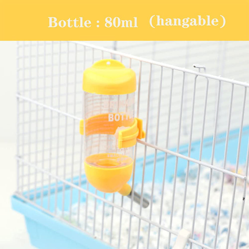 Hamster Water Bottle Small Animal Standing Water Dispenser Ceramic Base Cage Hanging Water Feeding Bottles Auto Dispenser for Hamster Guinea Pig Squirrel Rabbit Hedgehog (Yellow) Yellow - PawsPlanet Australia