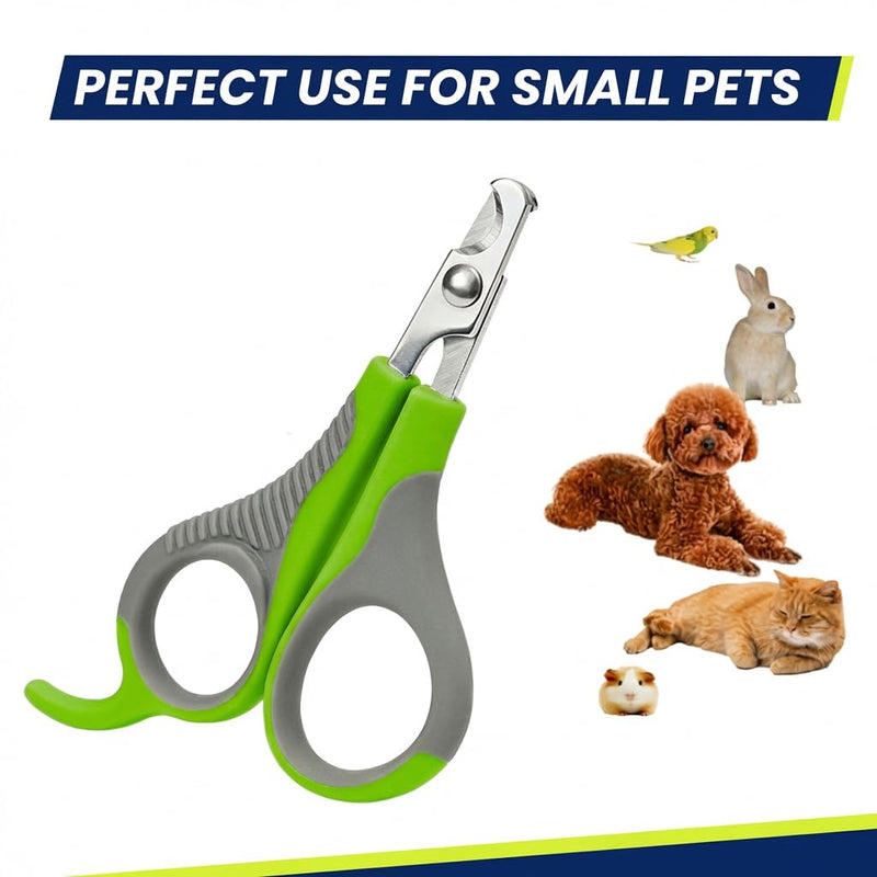 WePet Pet Nail Clippers U07.2, Professional Claw Trimmer, Scissor for Cats, Puppies, Kittens, Hamsters, Rabbits and Small Animals, Sharp, Safe, Small, Green/Grey #02 Green/Grey