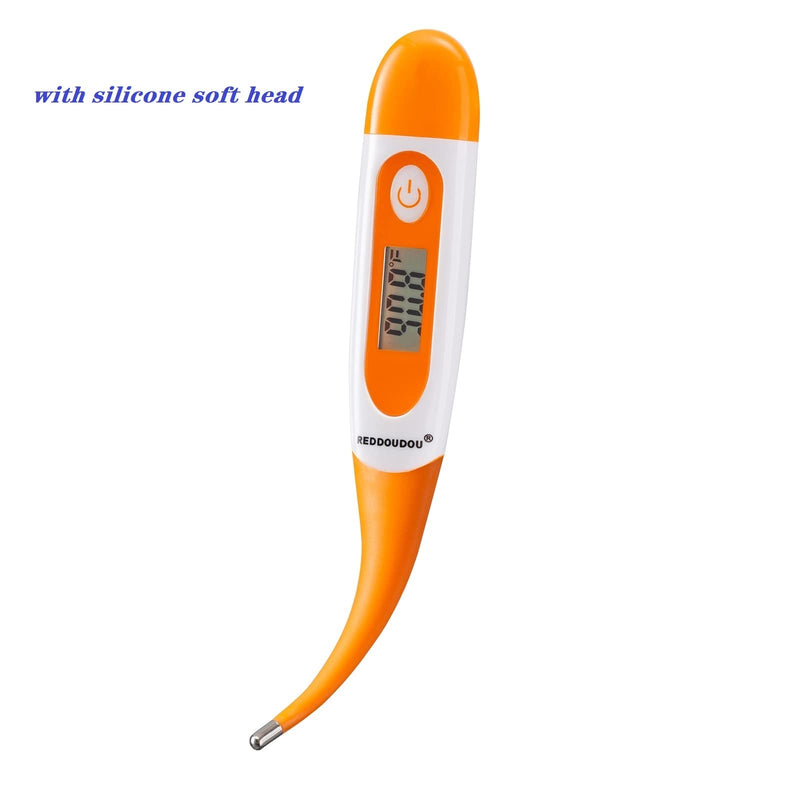 Digital Pet Thermometer for Accurate Fever Detection, Suitable for Cats/Dogs/Horse/Veterinarian, Waterproof Pet Thermometer, Fast and Accurate Measurements in 20 Seconds (Orange) Orange - PawsPlanet Australia