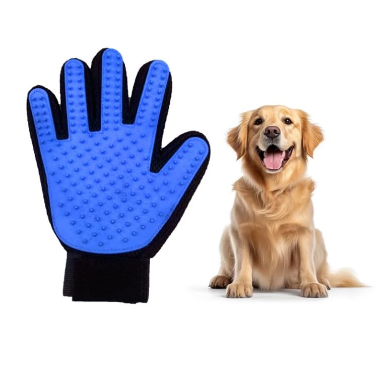 Grooming Gloves for Pets (Set of 2) – Efficient Deshedding Glove for Dogs & Cats, Long and Short Hair Remover Brush Mitt, Left & Right, Machine Washable