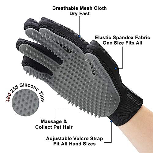 fiora 5-Pcs Multifunctional Pet Hair Remover Kit Reusable Lint Roller, Deshedding Glove, Pet Hair Scraper, Applicator Brush & Nail Clipper Hair Remover for Couch, Carpet, Car, Furniture & Bedding
