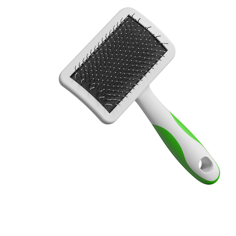 Andis 68565 Stainless-Steel Slicker Brush for Dogs and Cats - Durable and Lightweight Grooming Tool for All Breeds and Fur Lengths, Reduces Shedding and Promotes Hair Growth - Medium, Green - PawsPlanet Australia