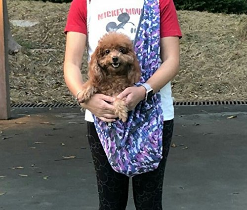 Foldable Mesh Dog Cat Carrier Crossbody Sling Bag Small Size -Ideal for Pets Below 5kgs /11 lbs-Camouflage Purple - PawsPlanet Australia