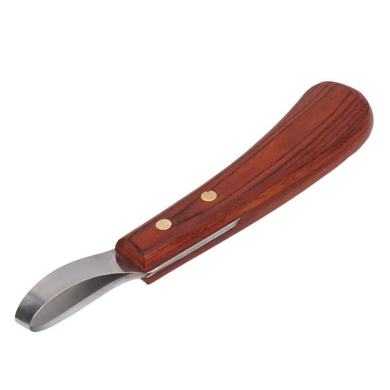 GLOGLOW Hoof Knife Sharpener, 7.68in Stainless Steel Hoof Knife for Horses with Rubber Wood Handle Hoof Trimmer Shears for Tools for Horse Care Grooming Farm Use