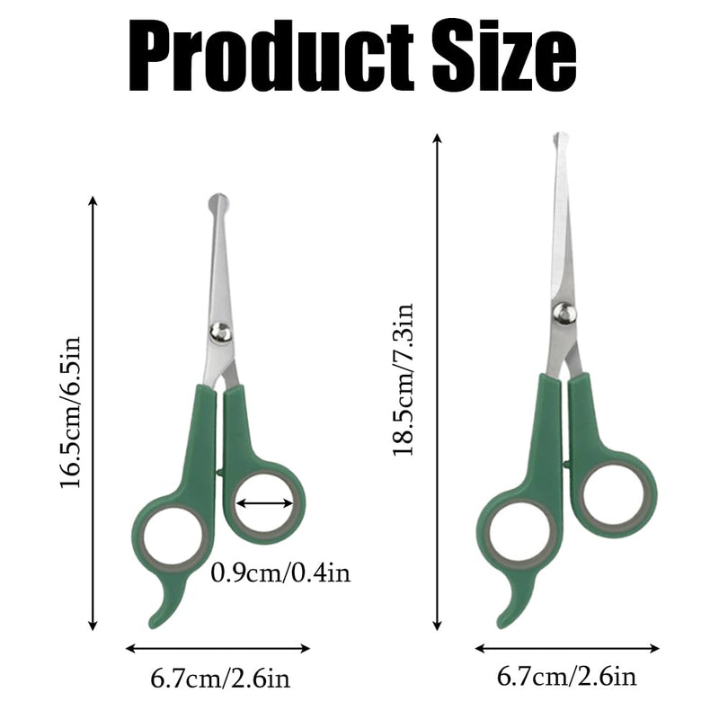 2 PCS Dog Grooming Scissors Professional Pet Grooming Shears 2 Sizes Dog Eye Cutting Scissors with Safety Round Tip Home Pets Grooming Tool for Dogs Cats Small Animals - PawsPlanet Australia